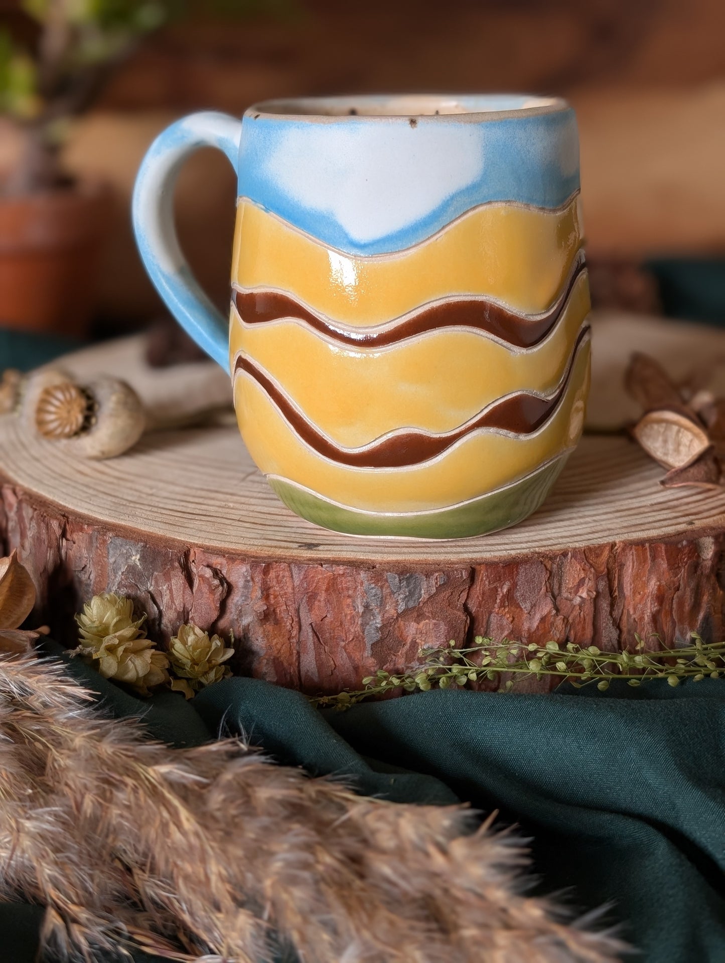 Ginger Spaniel and Sunflower Field Mug