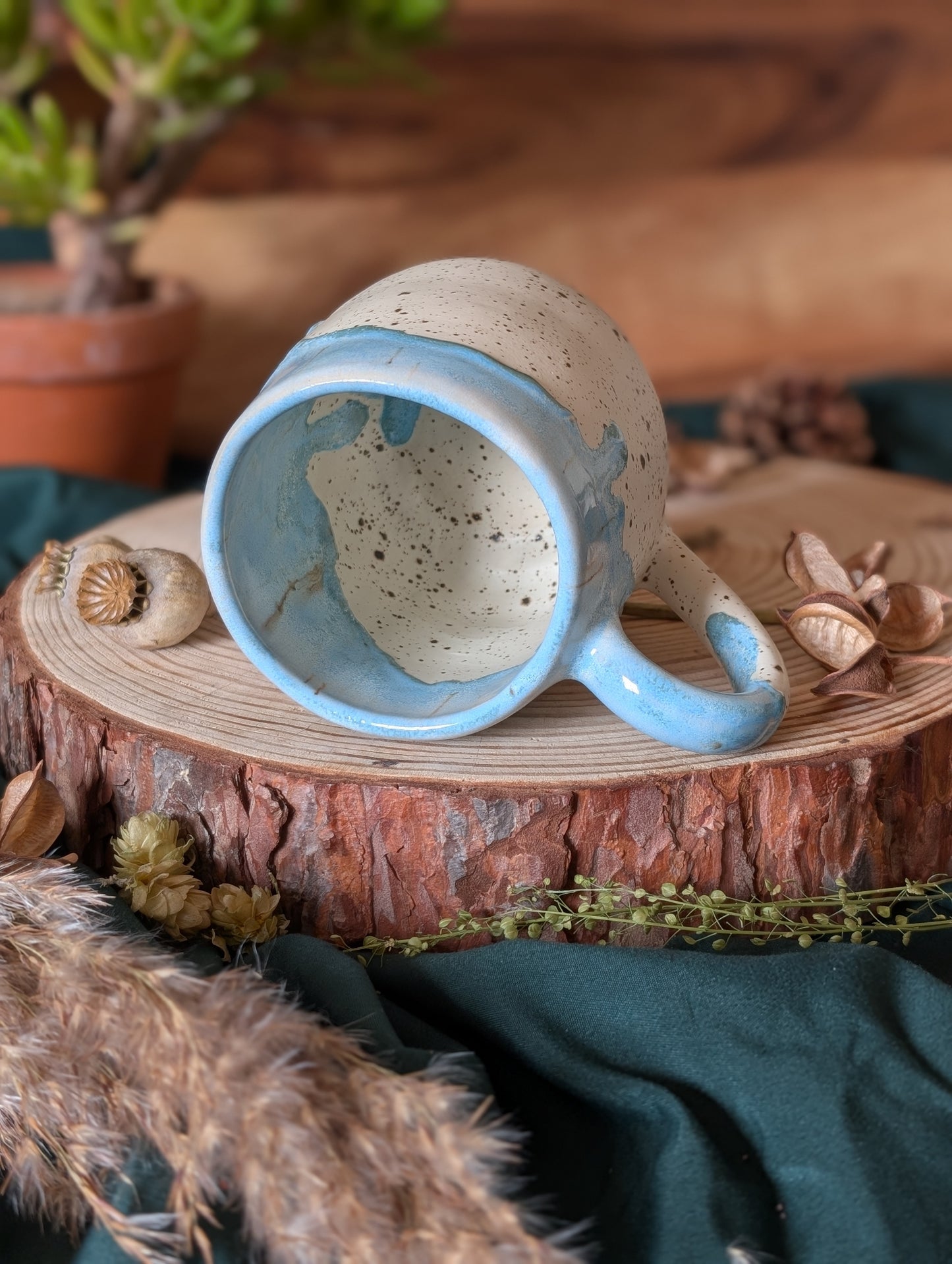 Corgi Speckled Mug with Drippy Glaze 4