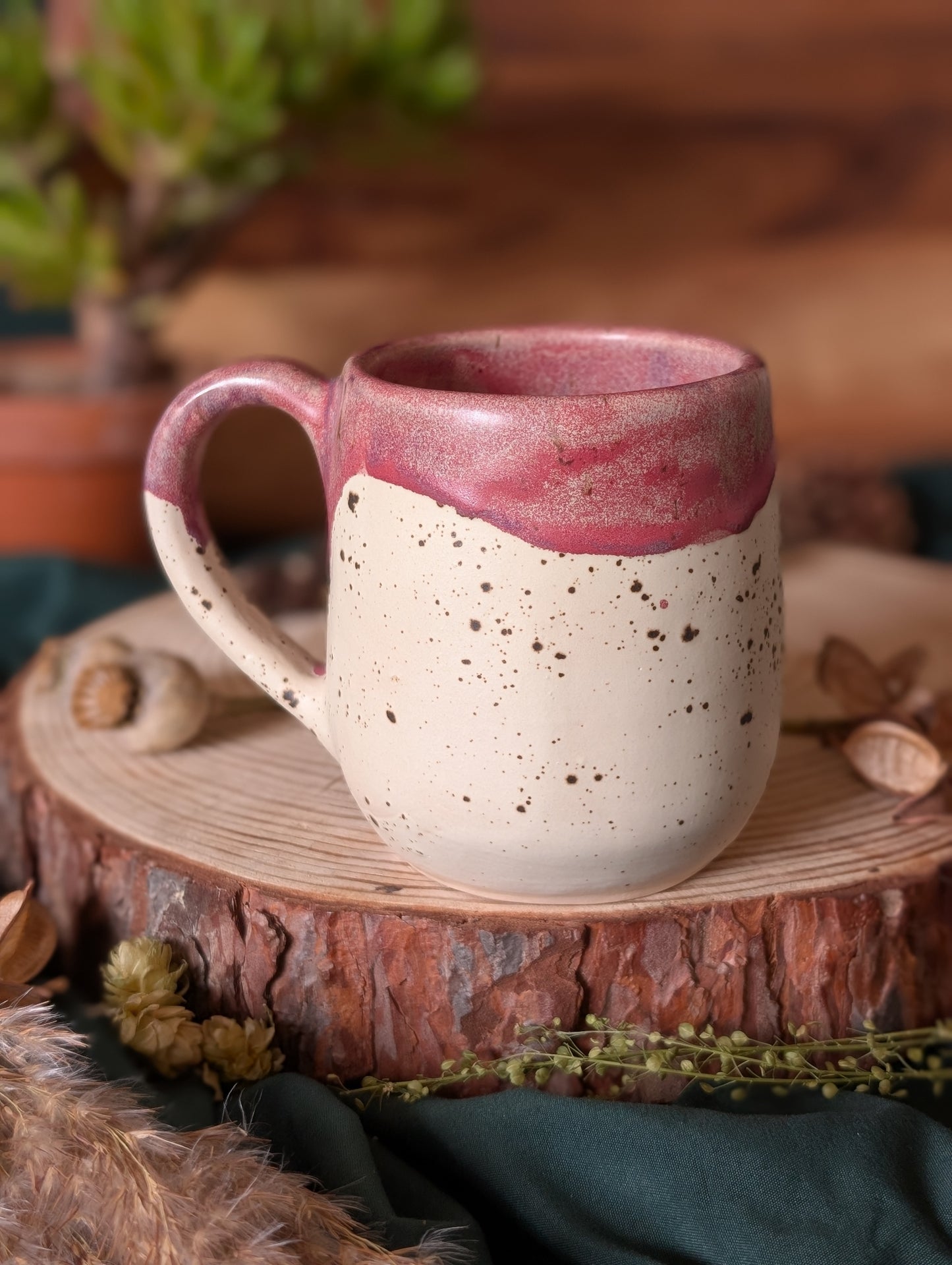 Mole and Bramble Speckled Mug with Drippy Glaze