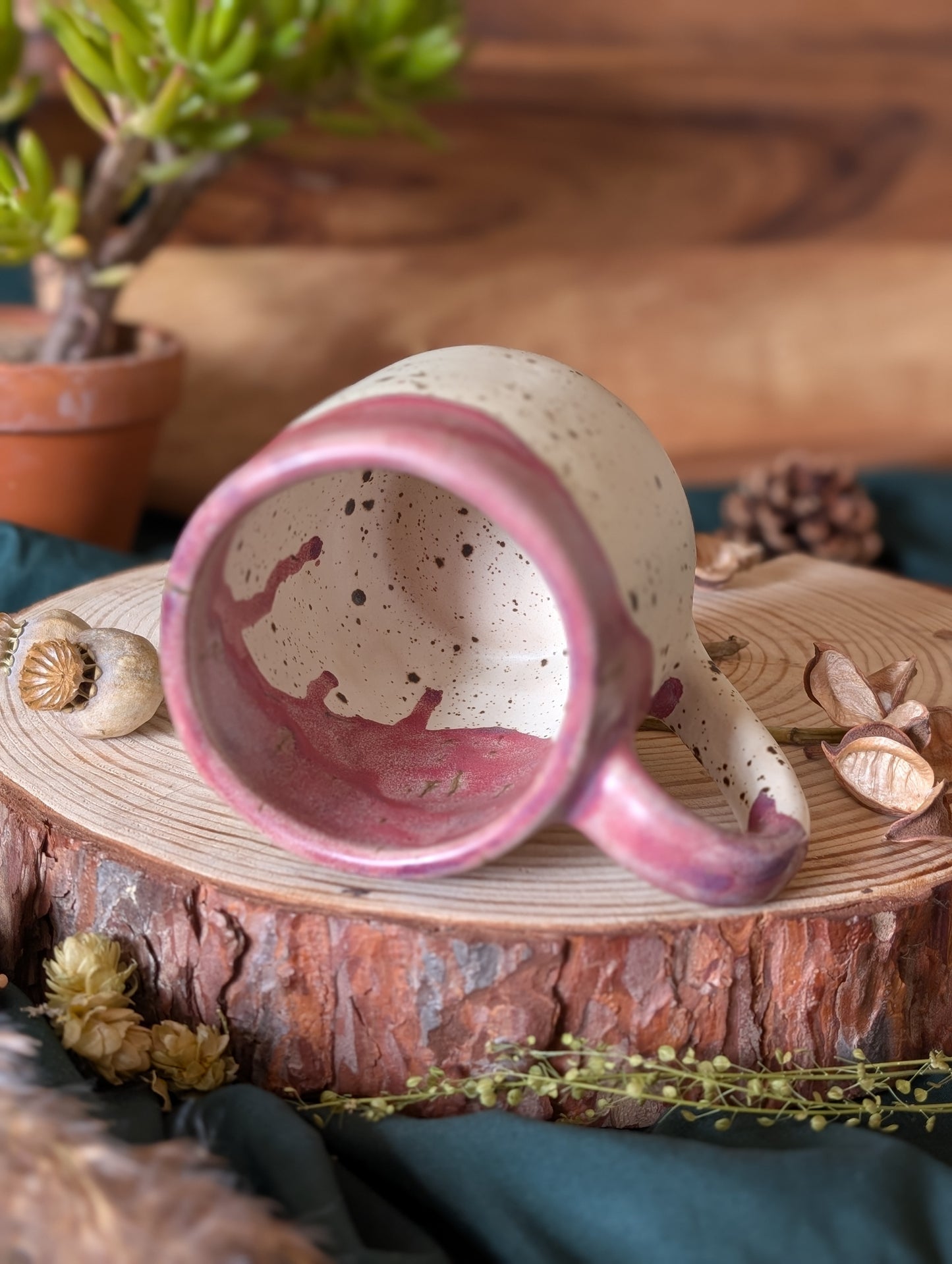 Mole and Bramble Speckled Mug with Drippy Glaze