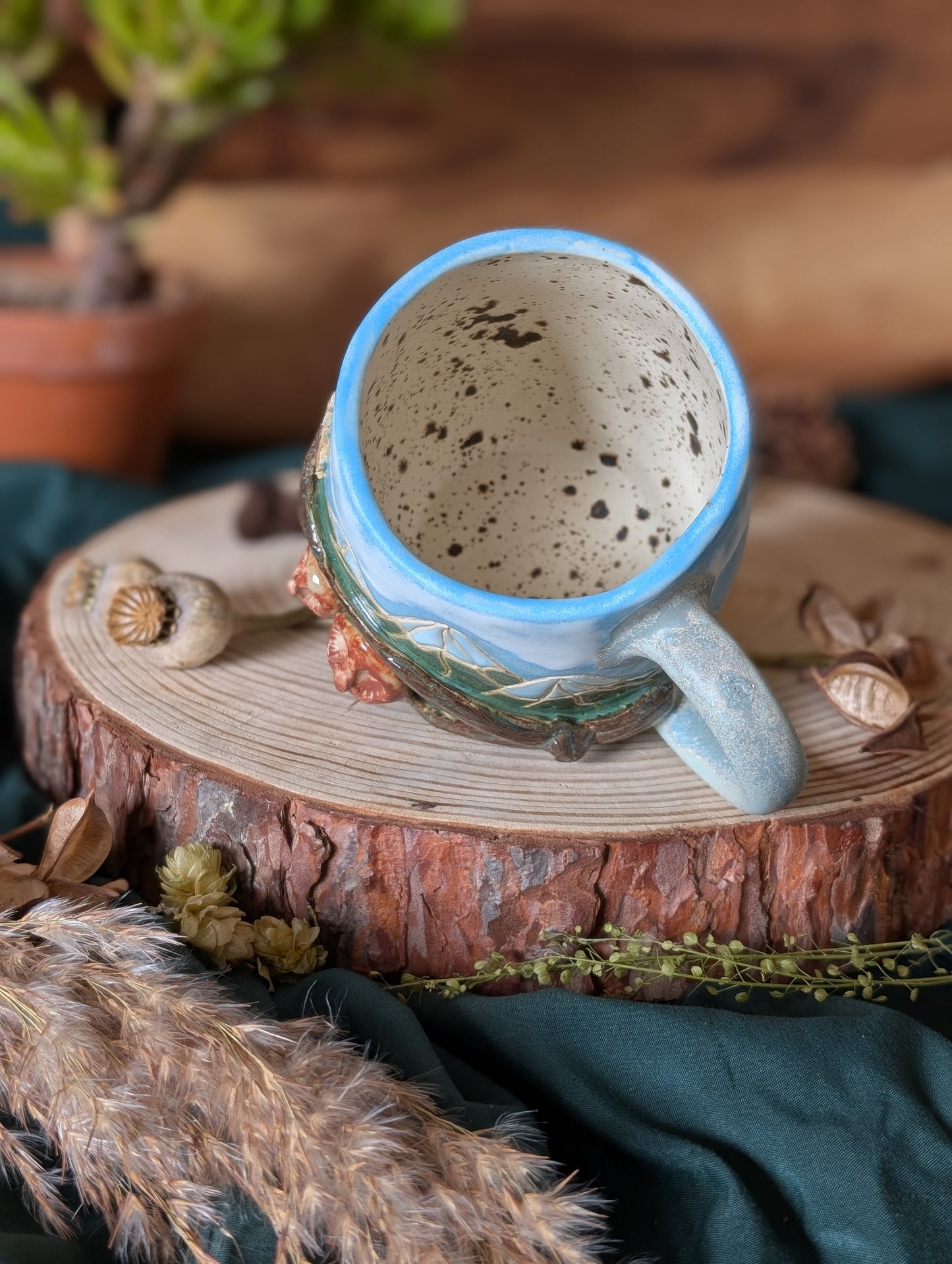 Owls on a Branch in the Mountains Mug