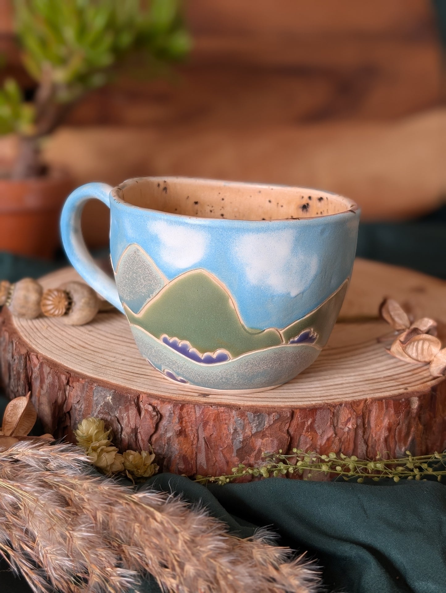 Highland Cow and Green Hills Large Cup 2