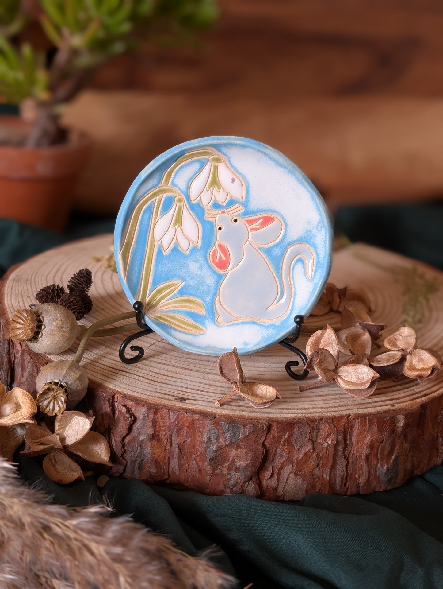 Mouse and Snowdrop Trinket Dish Small