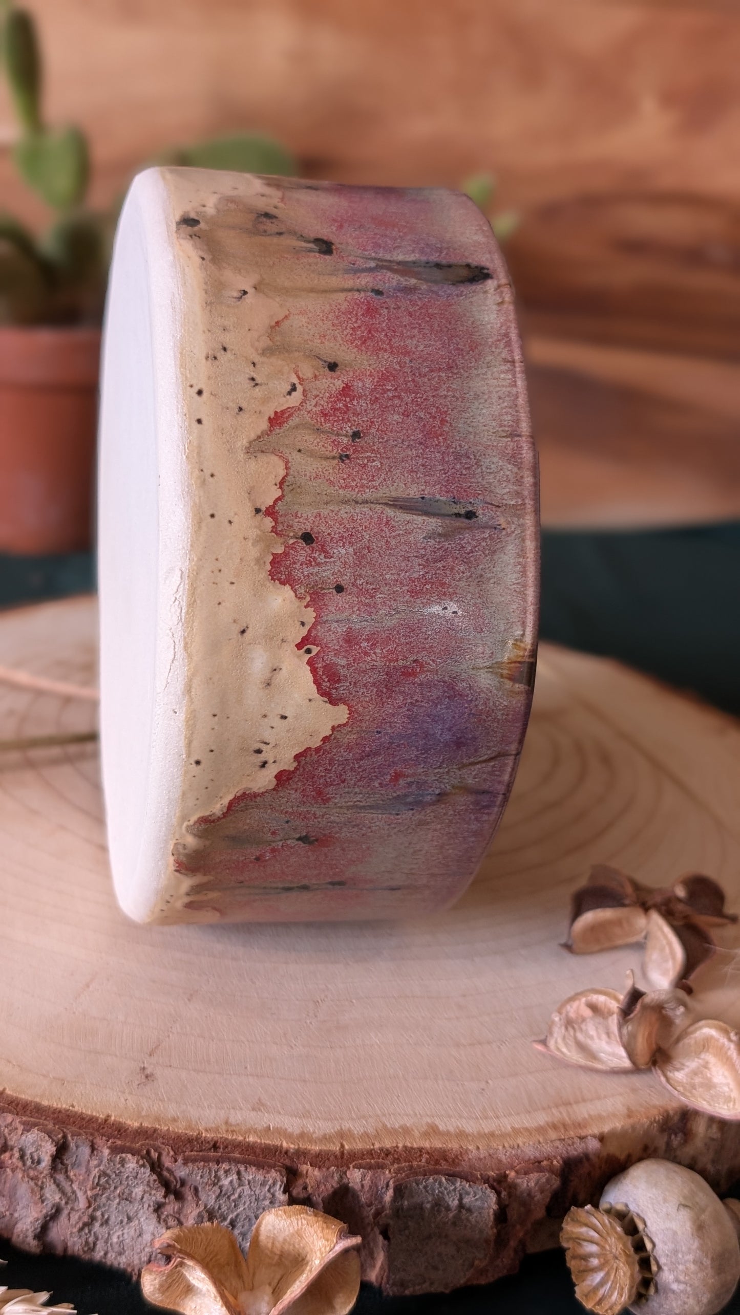 Handmade Ceramic Dog Bowl, Speckled with Drippy Glaze 5