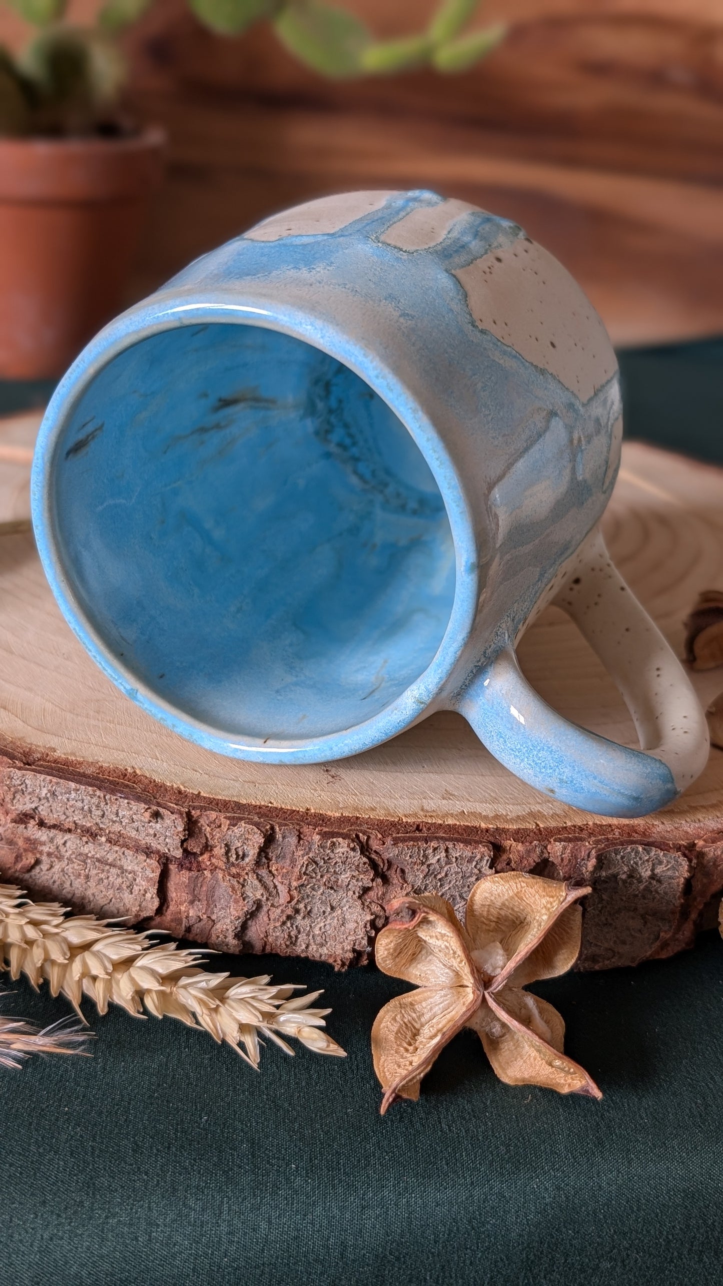 Puffin Mug with Drippy Glaze