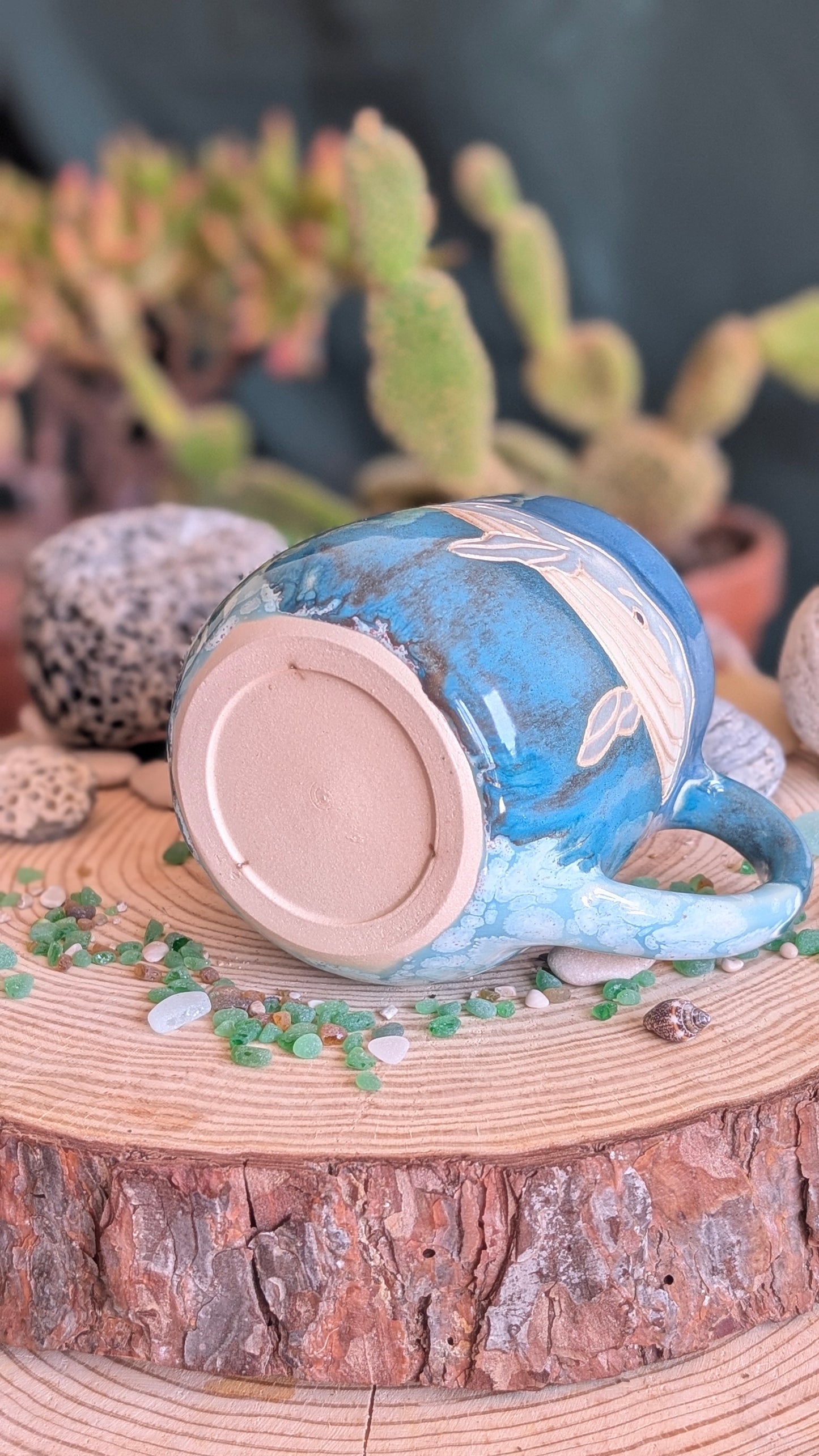 Handmade Whale Mug – Unique Ocean Inspired Hand Carved Ceramic Cup (500ml) NO5