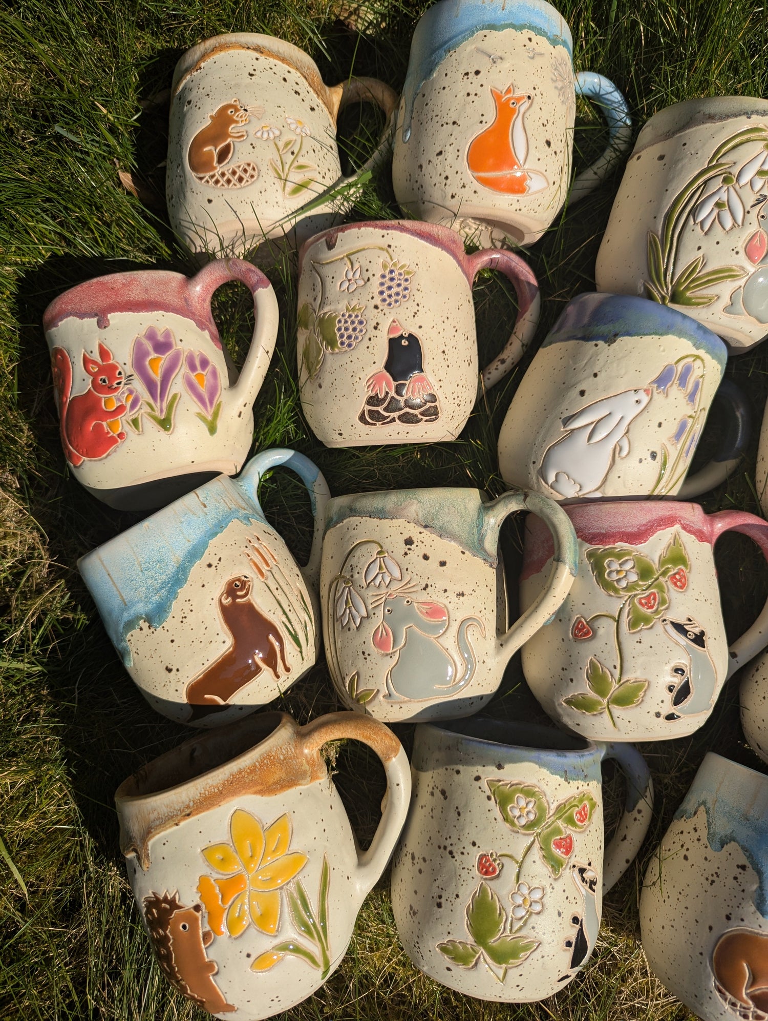 Speckled Mugs with Drippy Glaze Collection