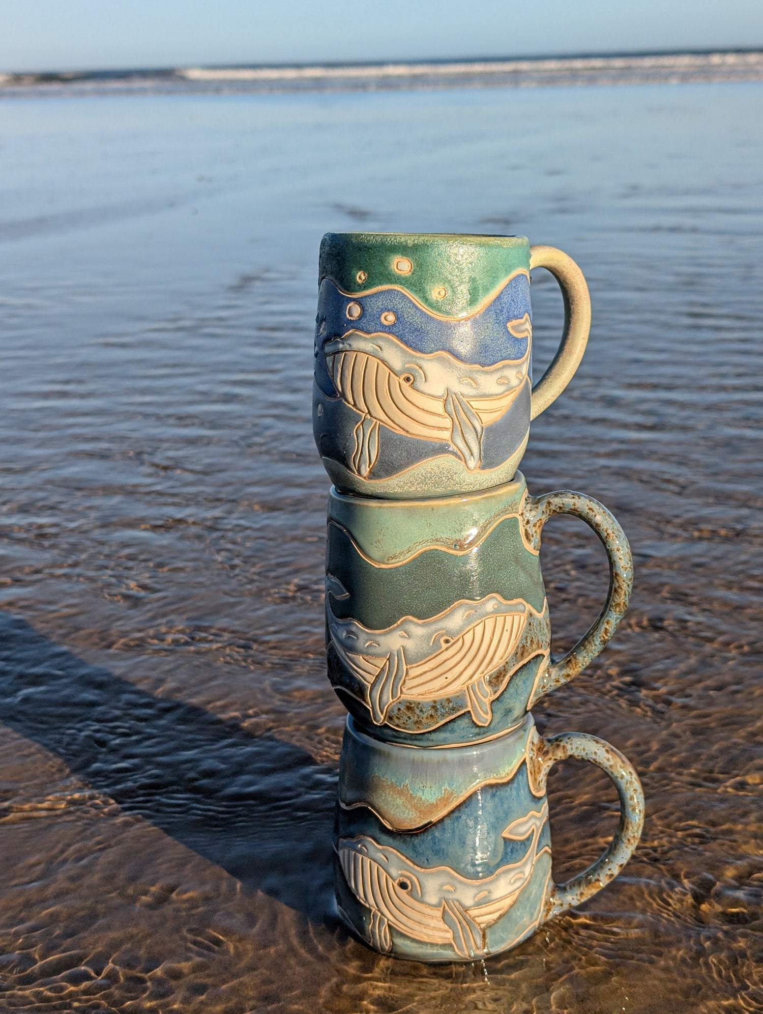 Handmade Whale and Ocean Pottery Collection