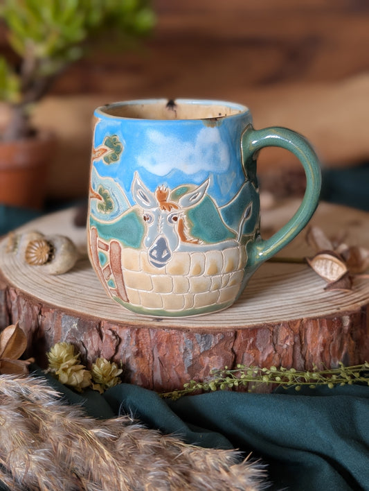 Donkey Cow and Green Hills Mug