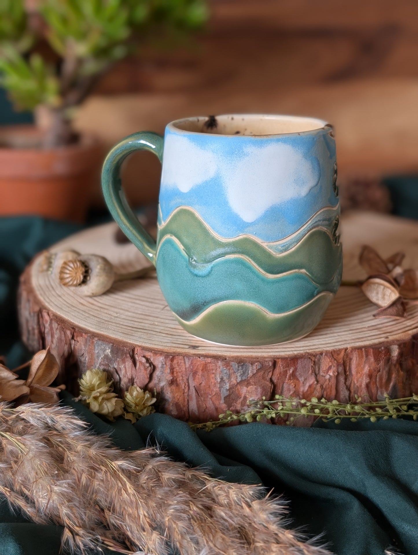 Donkey Cow and Green Hills Mug
