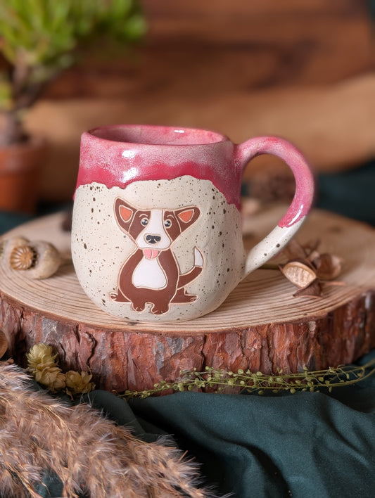 Corgi Speckled Mug with Drippy Glaze 5