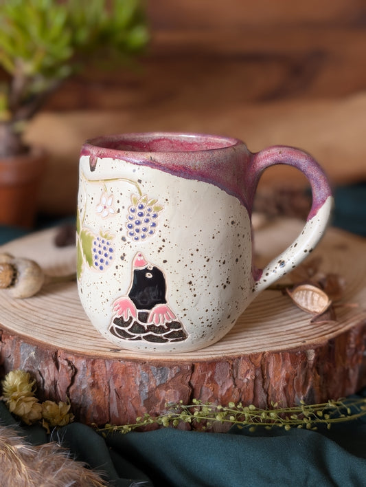 Mole and Bramble Speckled Mug with Drippy Glaze