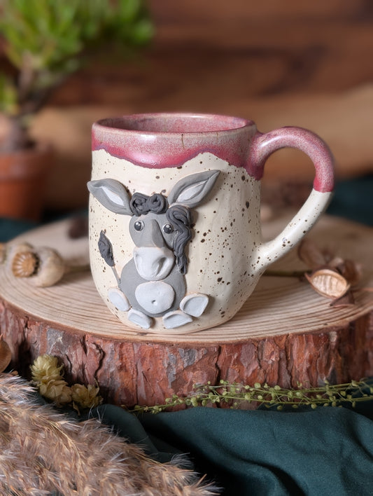 Donkey Mug with Drippy Glaze