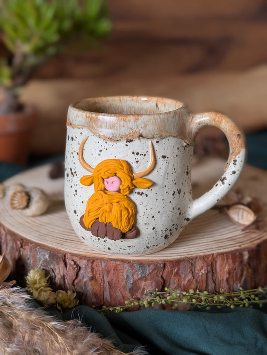 Highland Cow Mug with Drippy Glaze 3