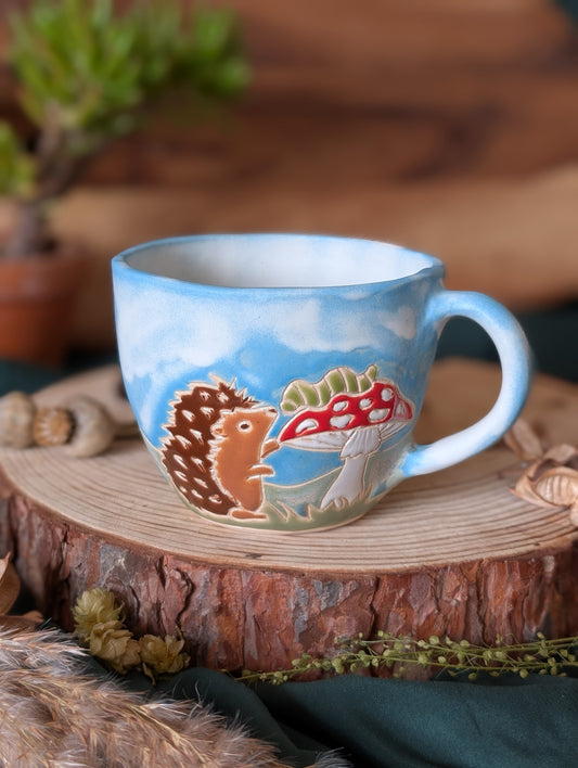 Hedgehog, Caterpillar and Fly Agaric Large Cup