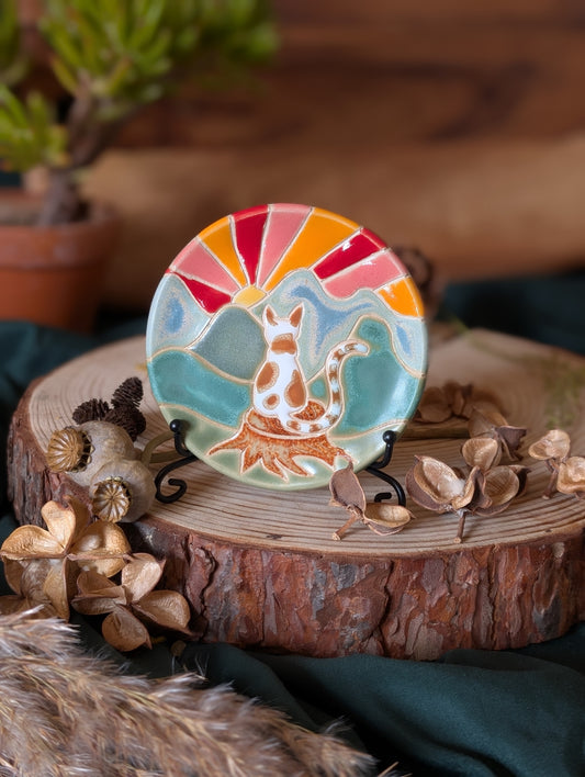 Cat and Sunset Trinket Dish Small