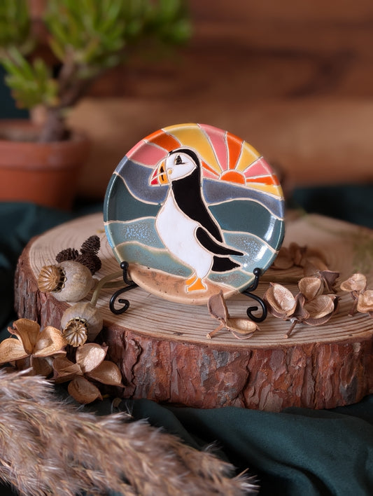 Puffin and Sunset Trinket Dish Small