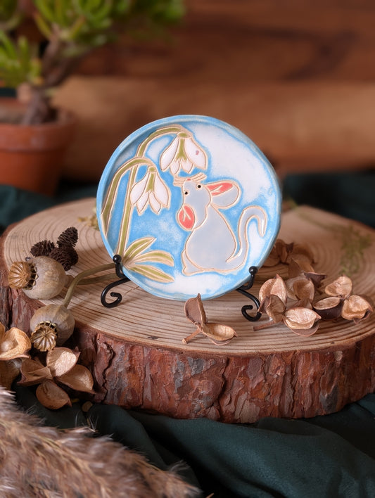 Mouse and Snowdrop Trinket Dish Small