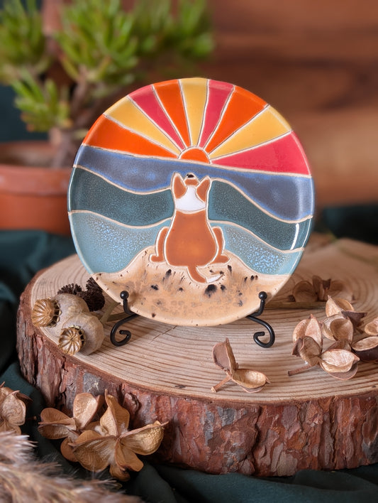 Corgi and Sunset Trinket Dish Large