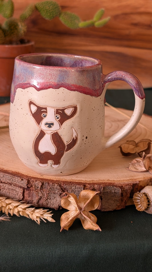 Corgi Speckled Mug with Drippy Glaze 1