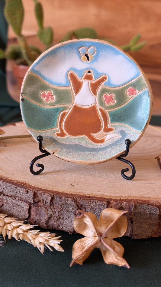 Corgi and Bee Trinket Dish Small