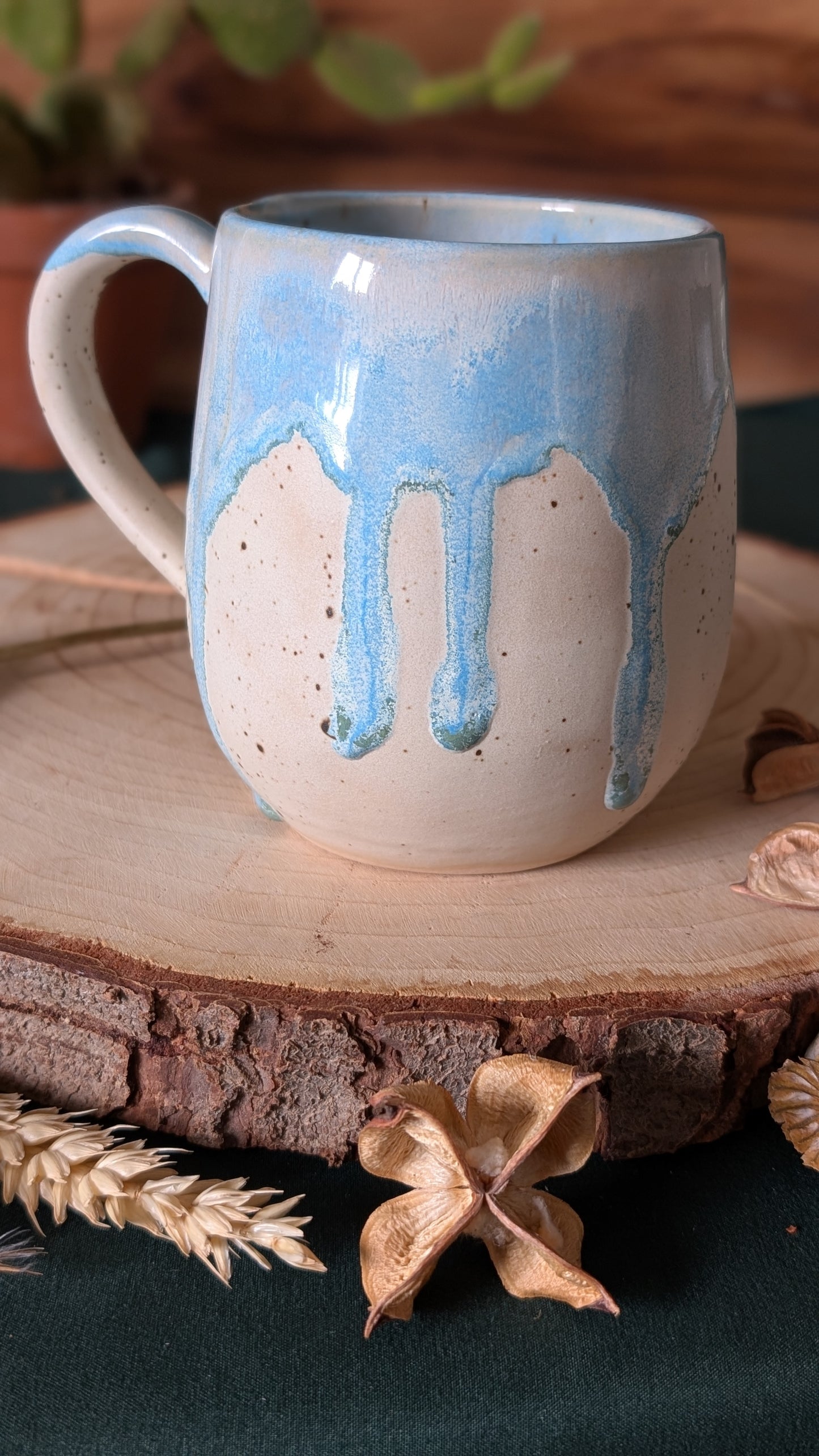 Puffin Mug with Drippy Glaze