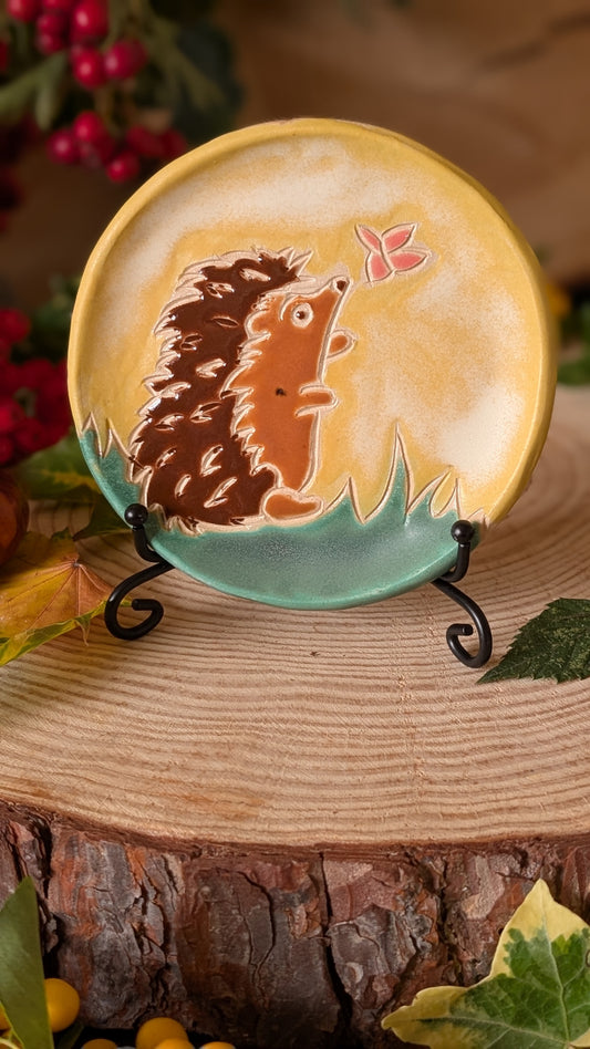 Hedgehog and Butterfly Trinket Dish Small