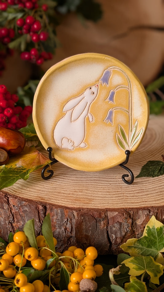 White Rabbit and BLuebells Trinket Dish Small