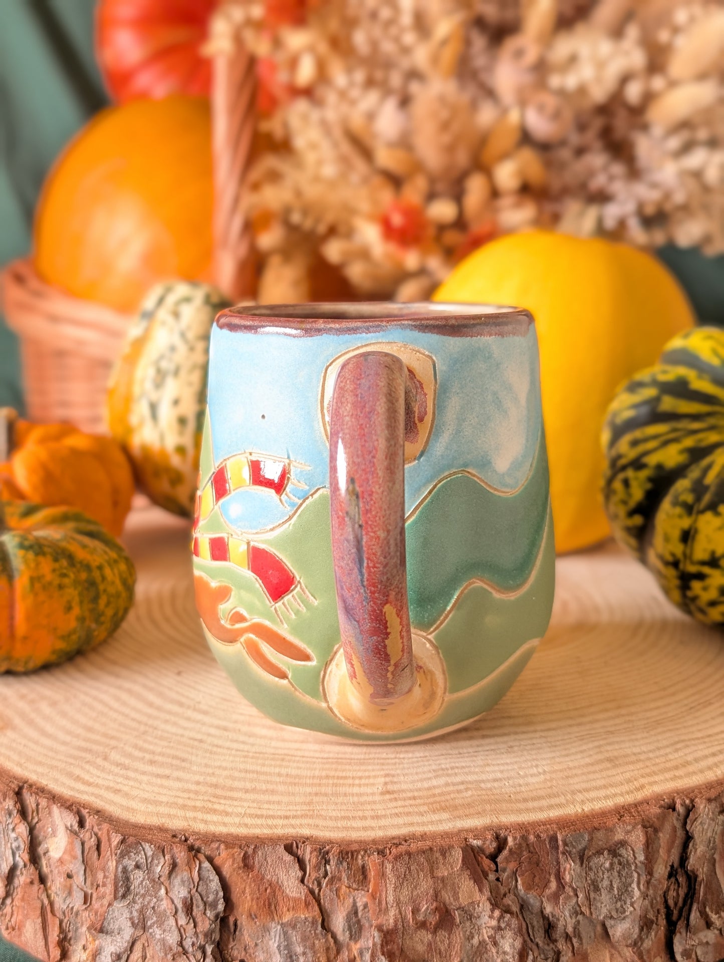 Handmade Autumn Hare Mug – Woodland Pottery NO6