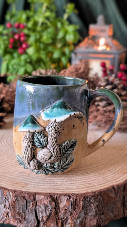Handmade mushroom mug
