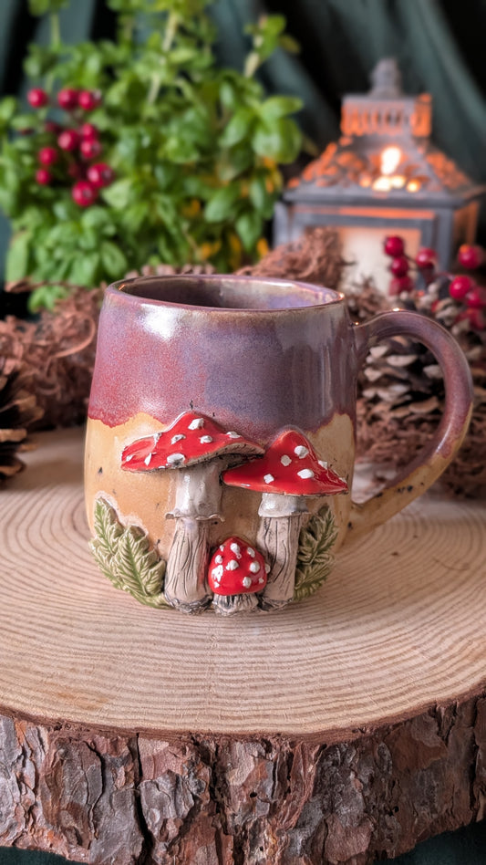 Handmade Mushroom Mug, One of a Kind Cottagecore Ceramic 4