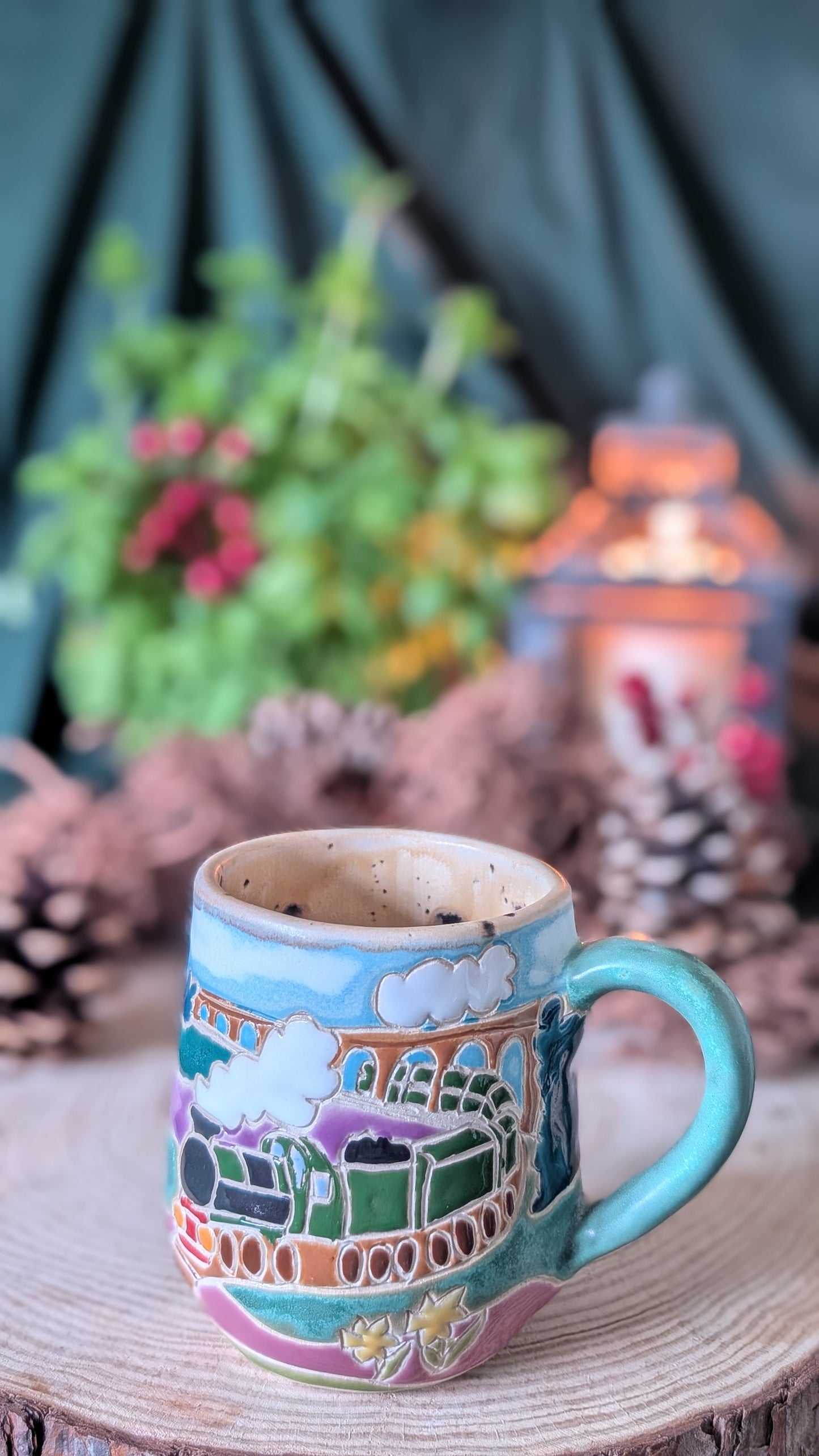 Handmade Steam Train in the Yorkshire Moors Mug