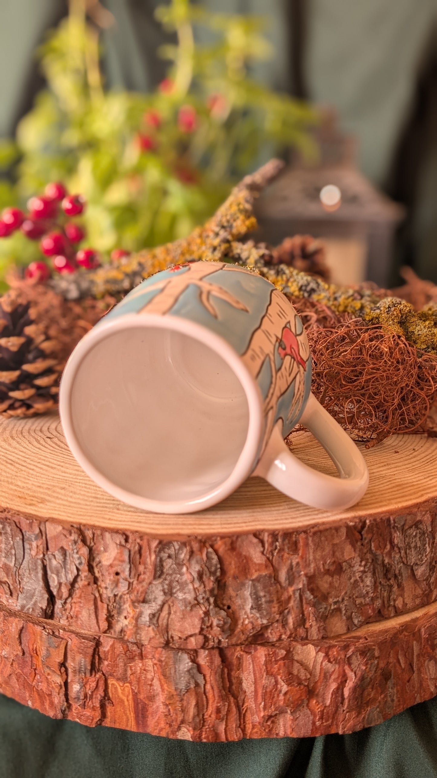 Handmade Winter Bird Mug, Artisan Ceramics 12