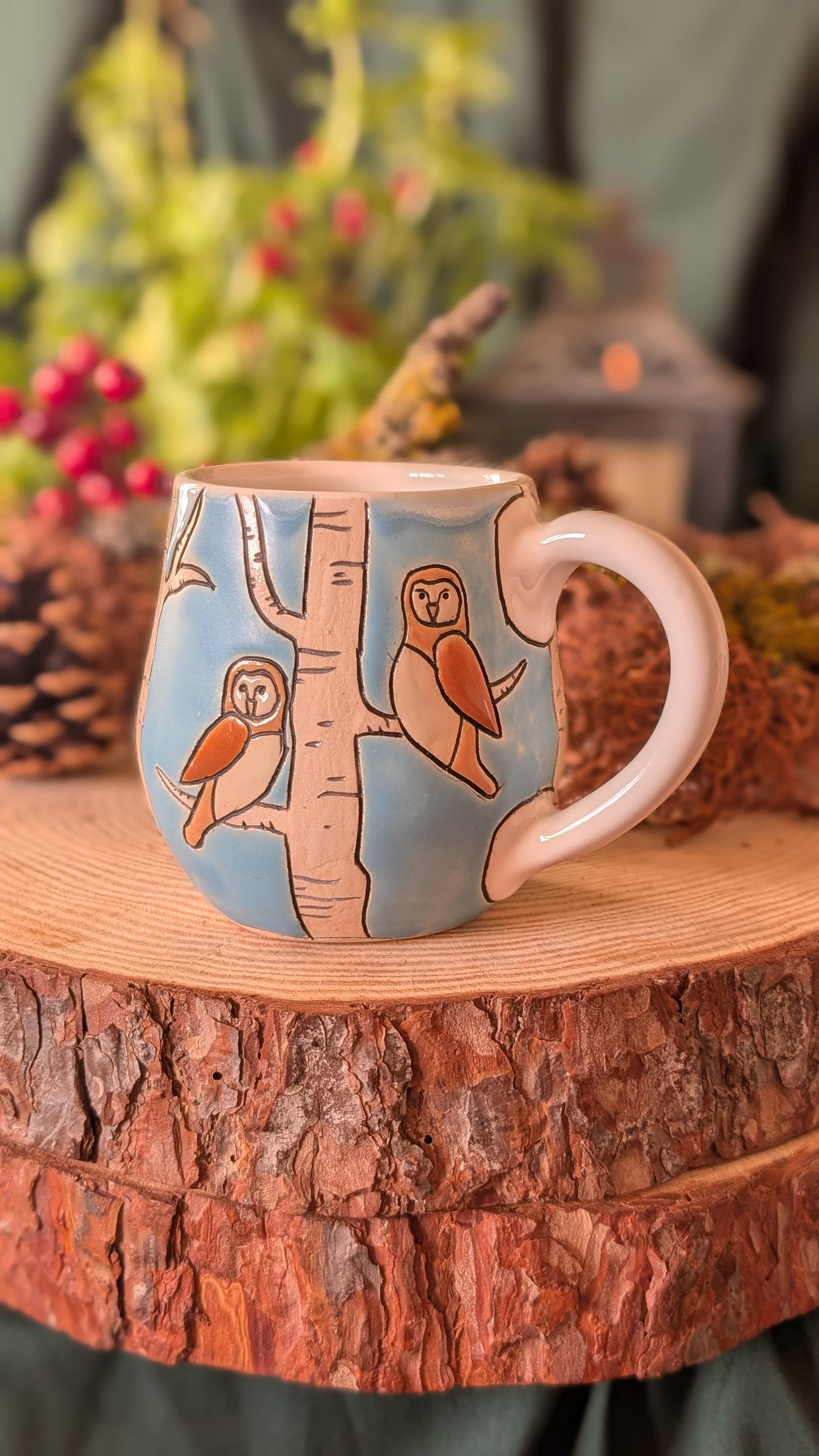 Handmade Winter Bird Mug, Artisan Ceramics 15