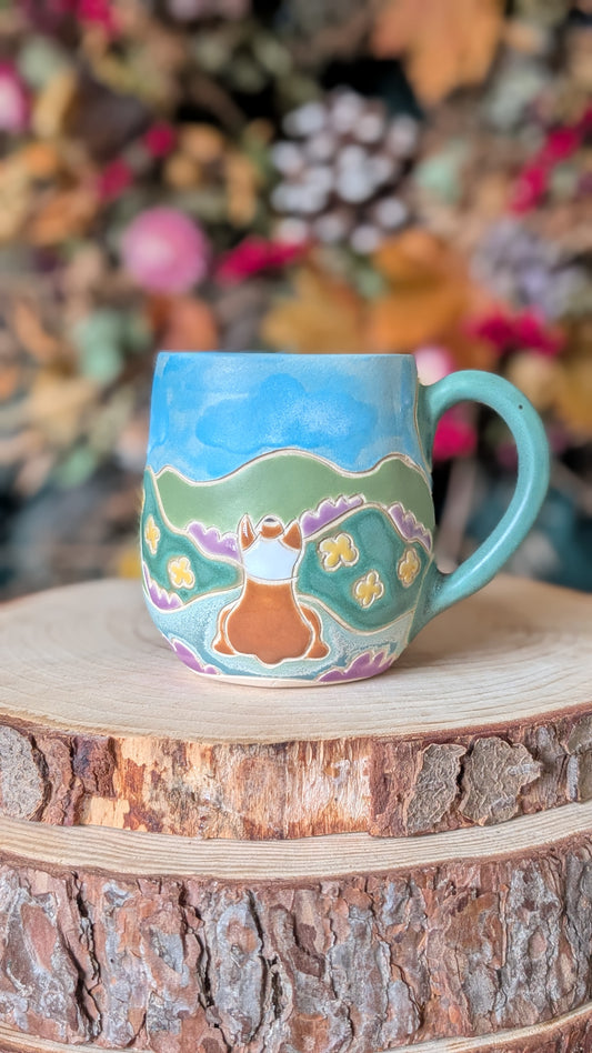 handmade corgi mug