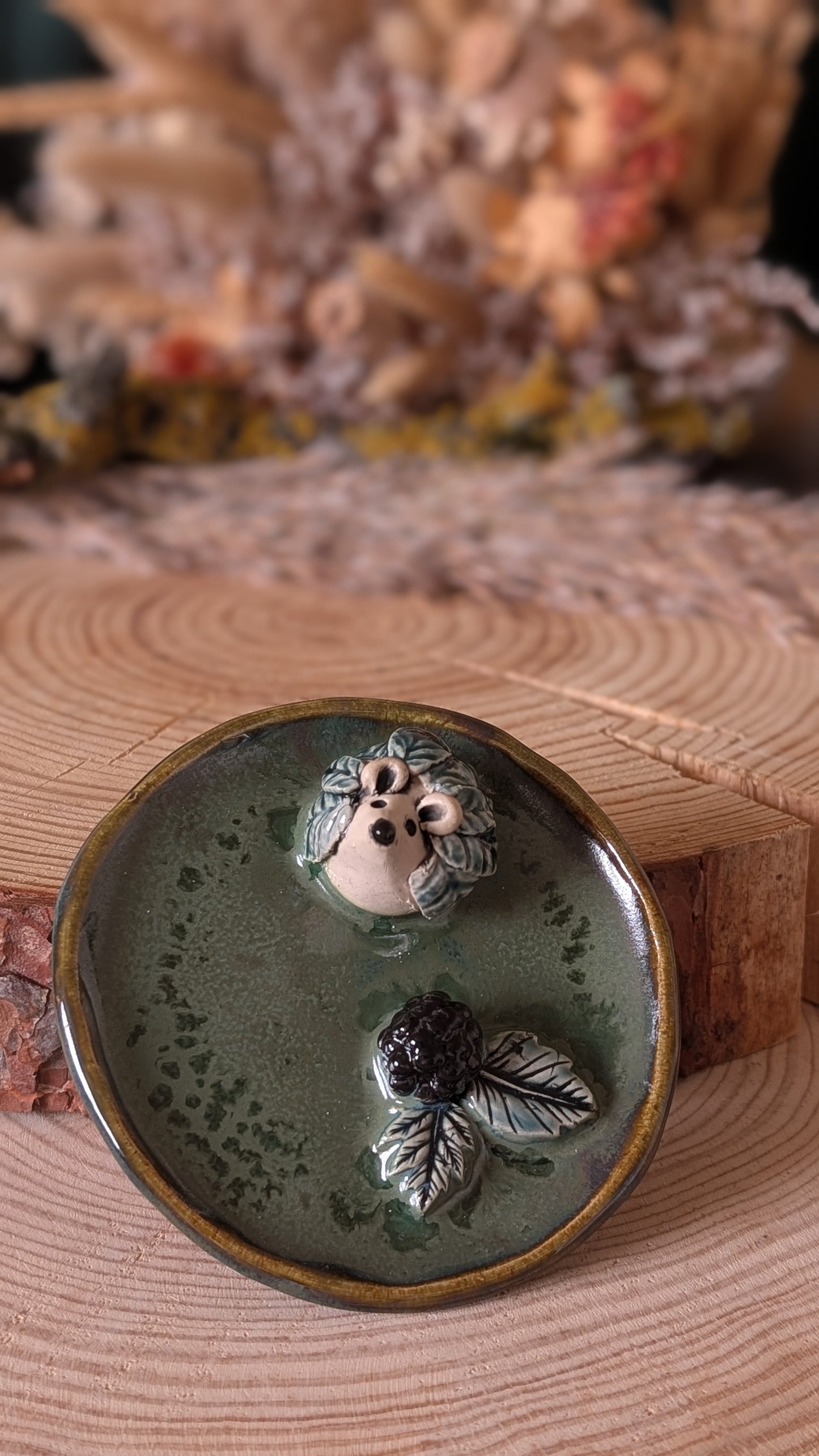Oakling. Small Trinket Dish with Hedgehog, Jewellery Tray or Tealight Holder 6