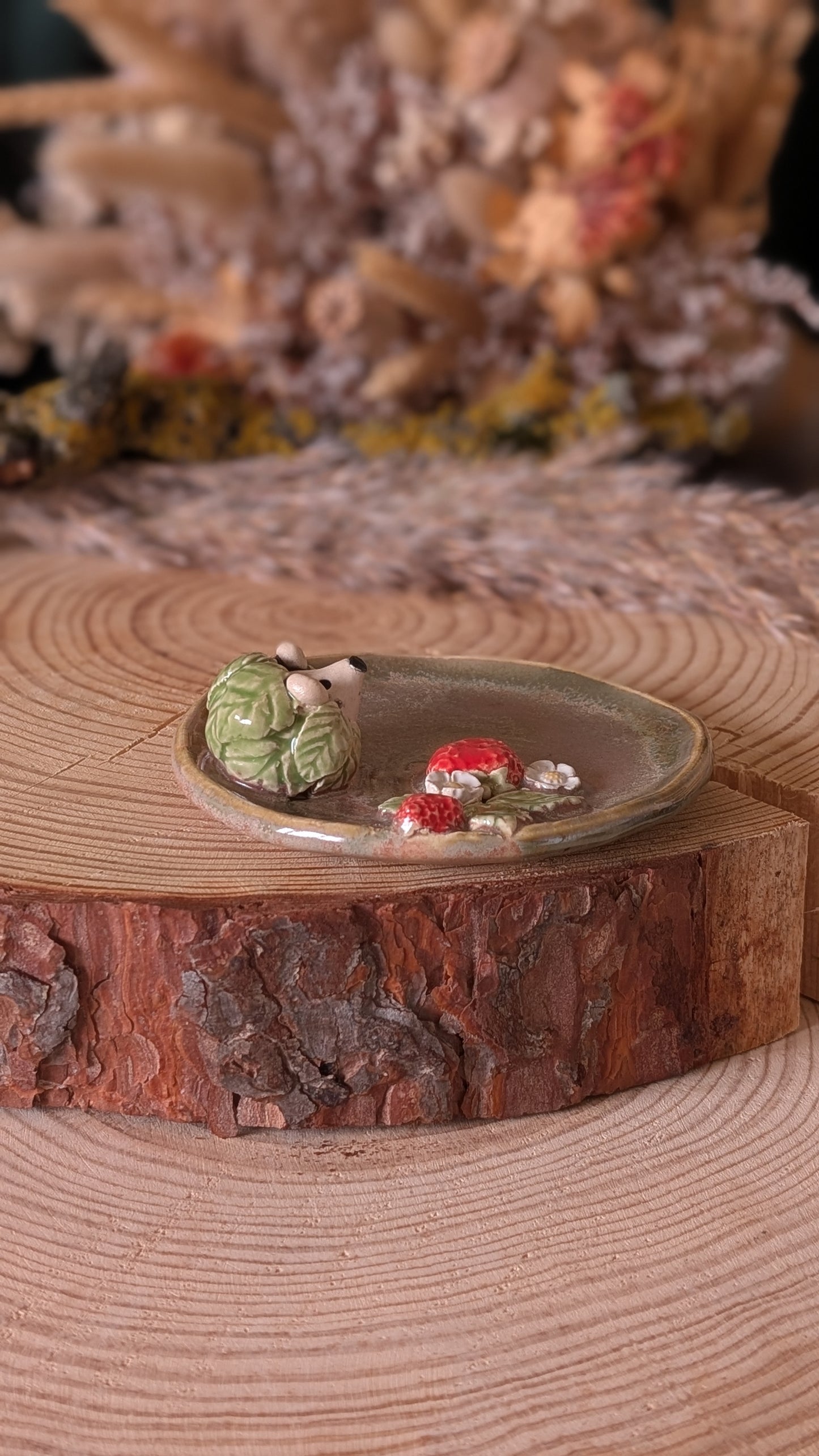 Oakling. Small Trinket Dish with Hedgehog, Jewellery Tray or Tealight Holder 7