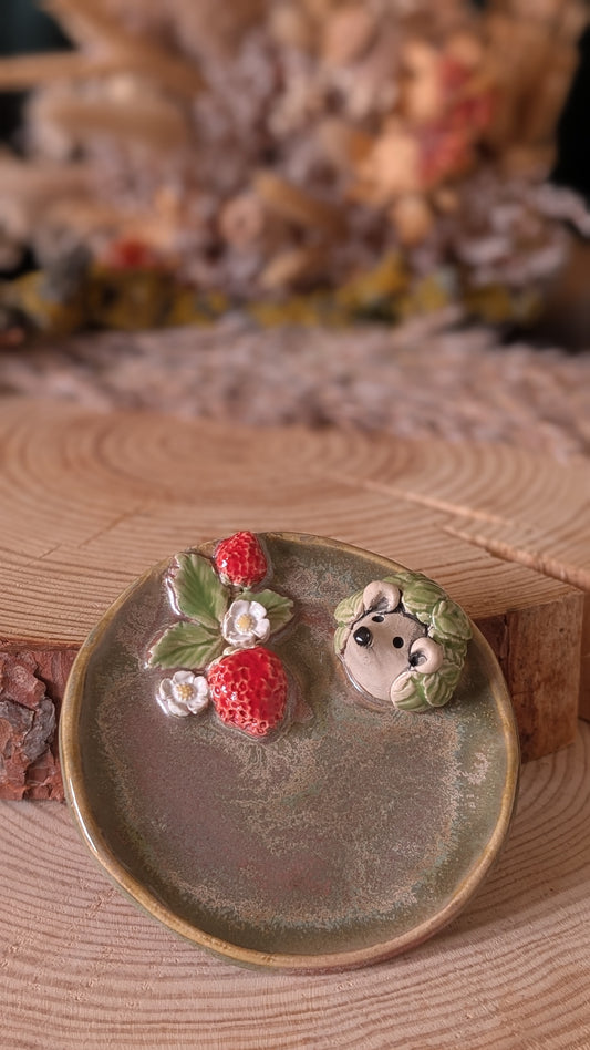 Oakling. Small Trinket Dish with Hedgehog, Jewellery Tray or Tealight Holder 7