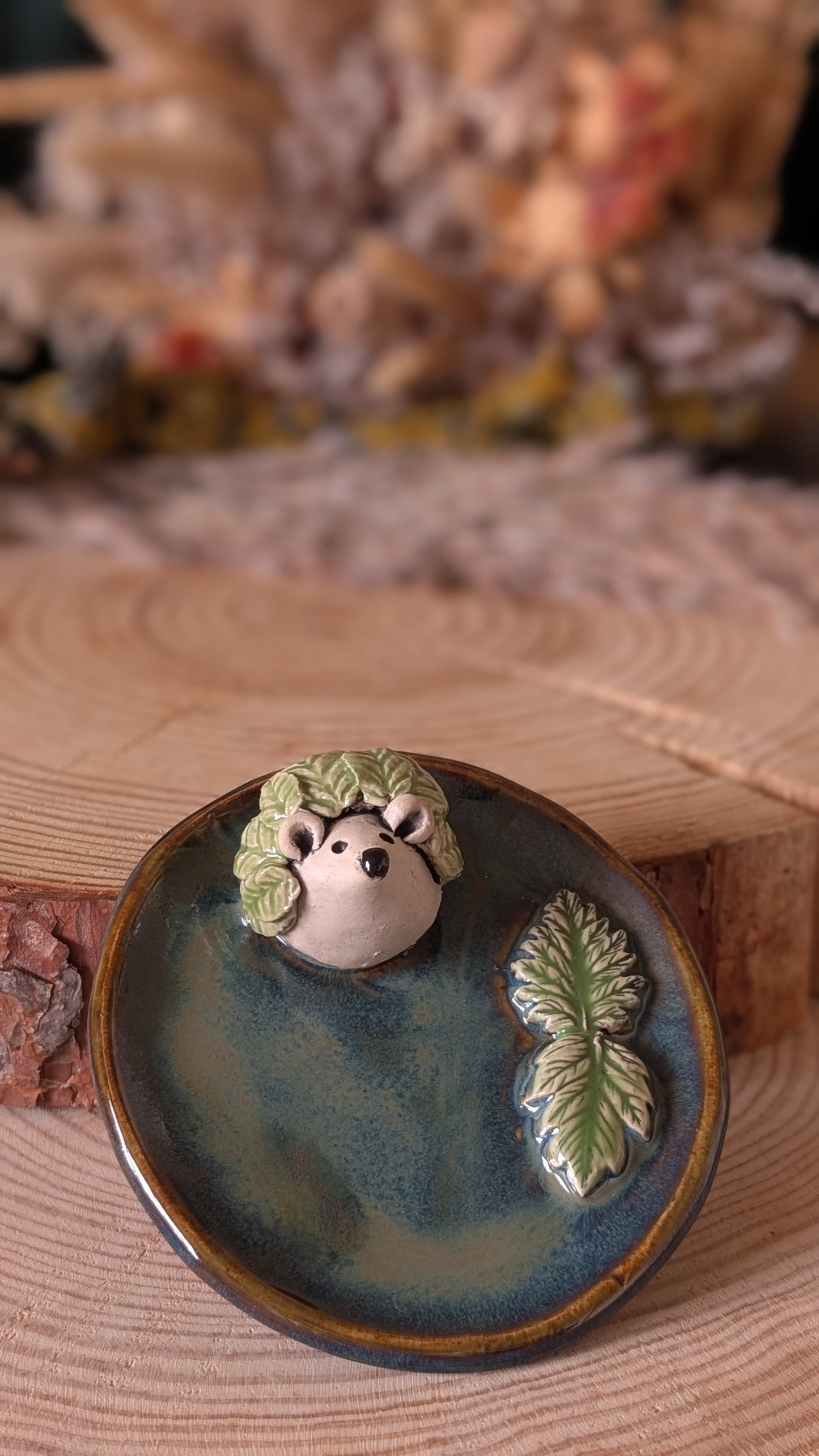 Oakling. Small Trinket Dish with Hedgehog, Jewellery Tray or Tealight Holder 8