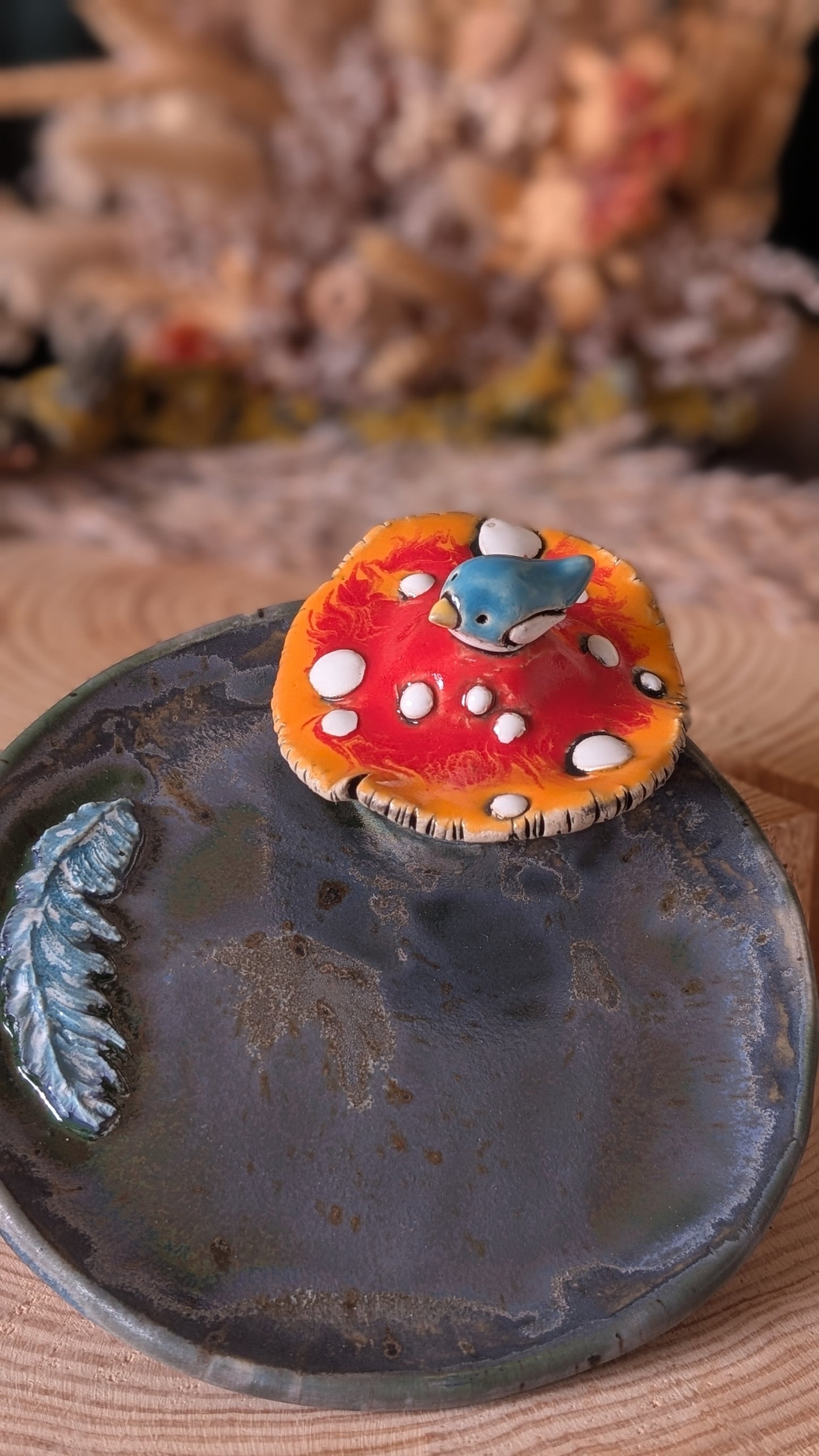 Shroomling. Large Trinket Dish with Mushroom, Jewellery Tray or Tealight Holder 3