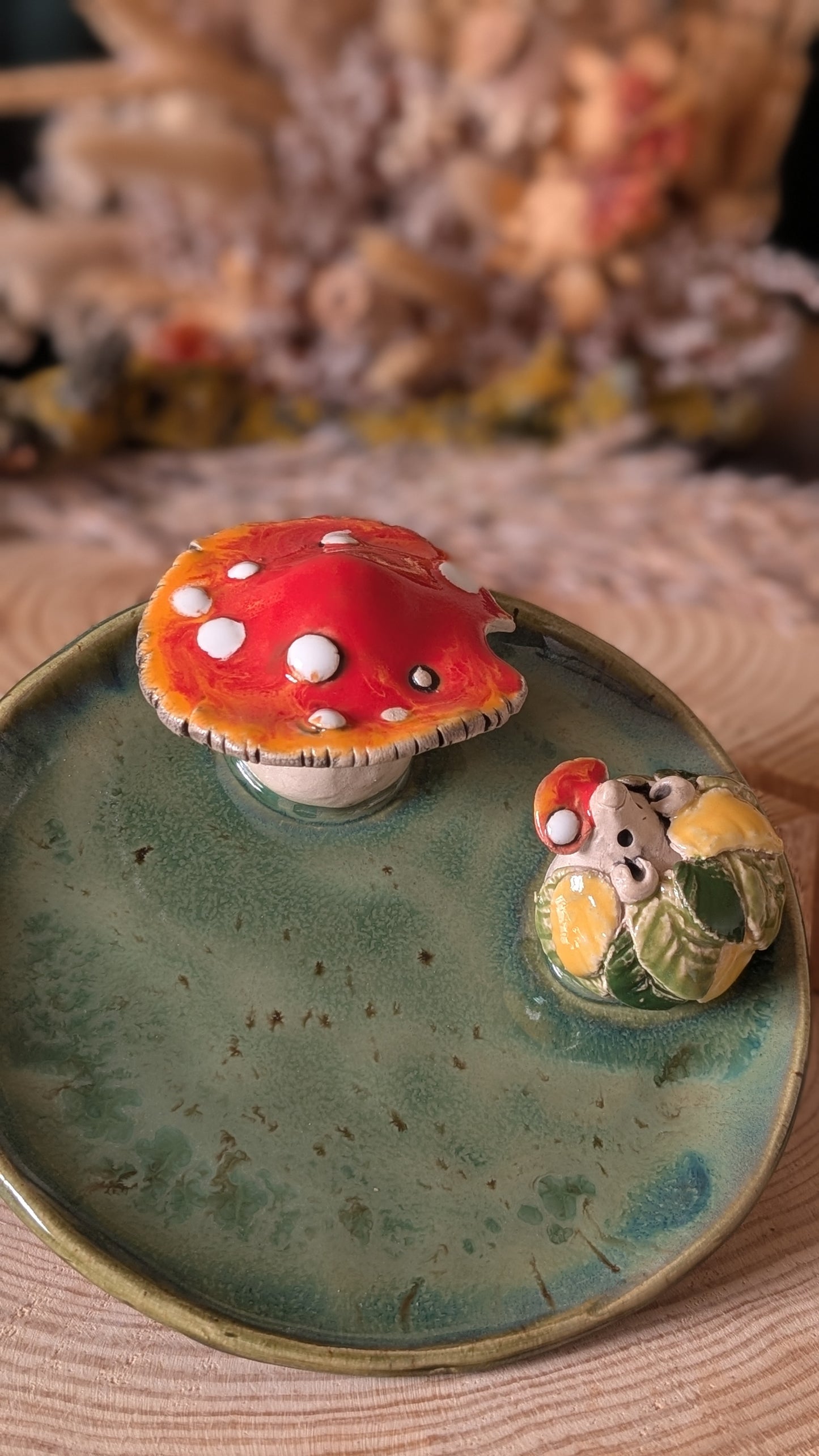 Shroomling. Large Trinket Dish with Mushroom, Jewellery Tray or Tealight Holder 4