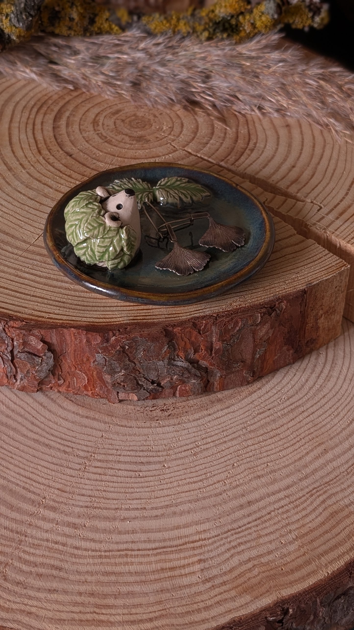 Oakling. Small Trinket Dish with Hedgehog, Jewellery Tray or Tealight Holder 8