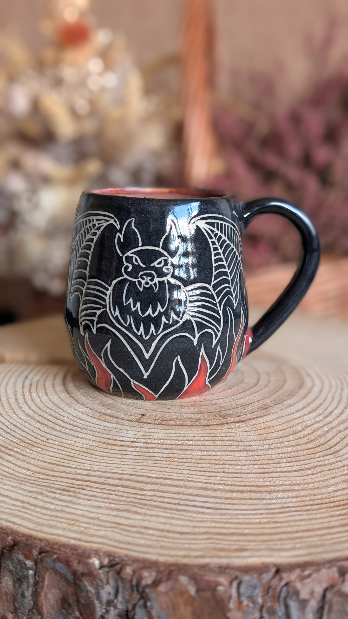 Whimsical Creature Sgraffito Mug No12