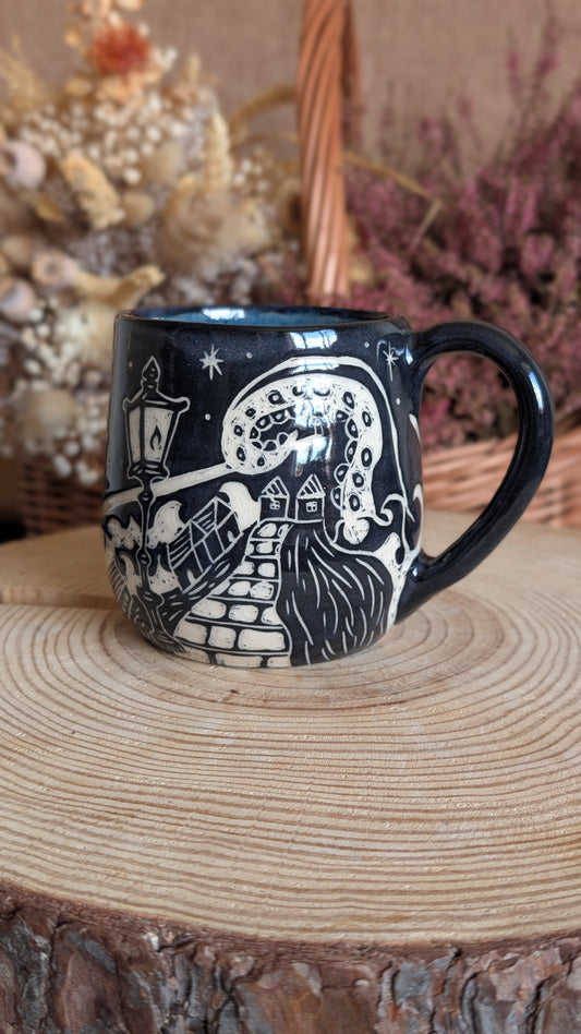 Whimsical Creature Sgraffito Mug No3