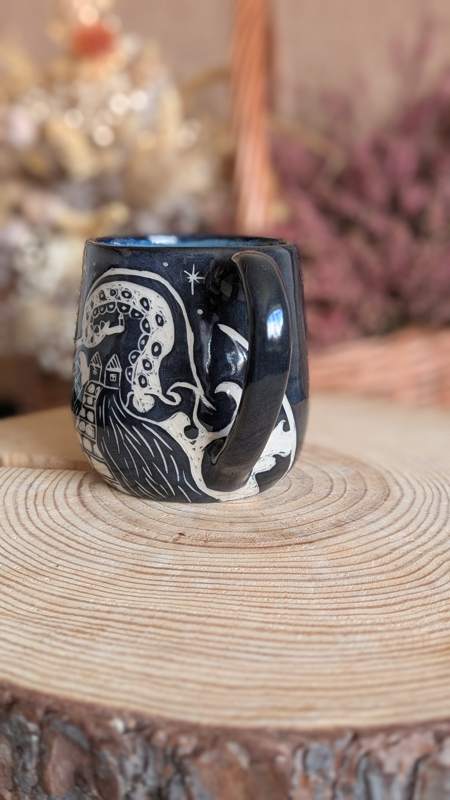 Whimsical Creature Sgraffito Mug No3