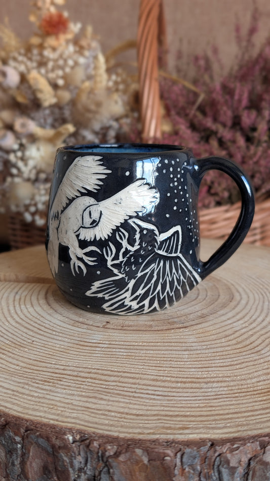 Whimsical Creature Sgraffito Mug No4