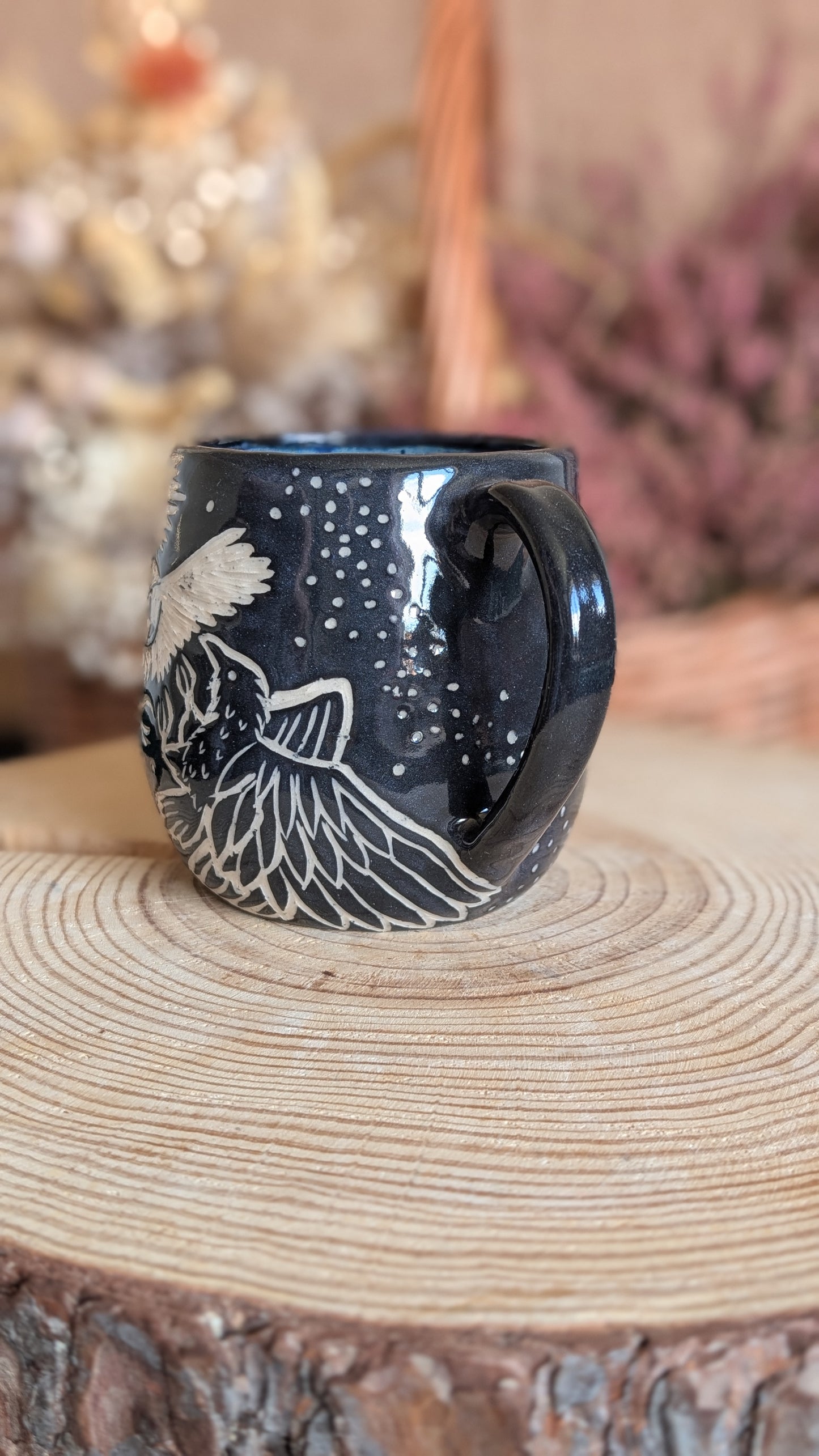 Whimsical Creature Sgraffito Mug No4