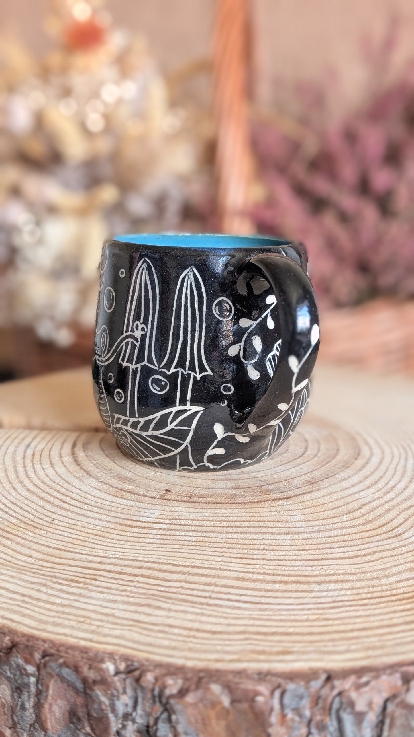 Whimsical Creature Sgraffito Mug No14