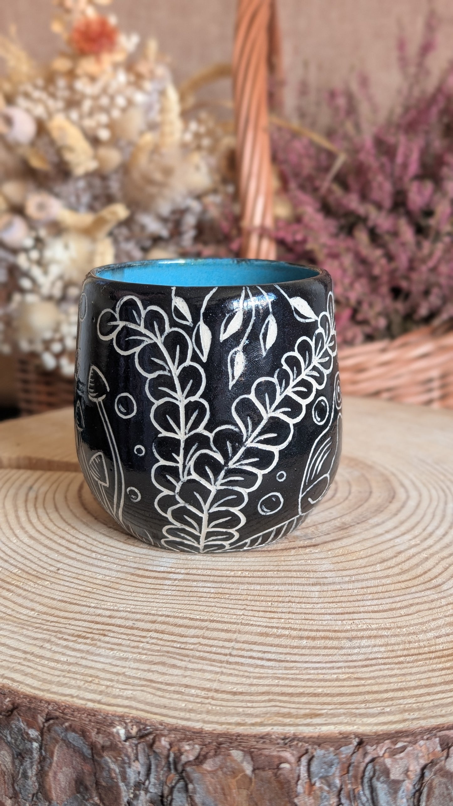 Whimsical Creature Sgraffito Mug No14