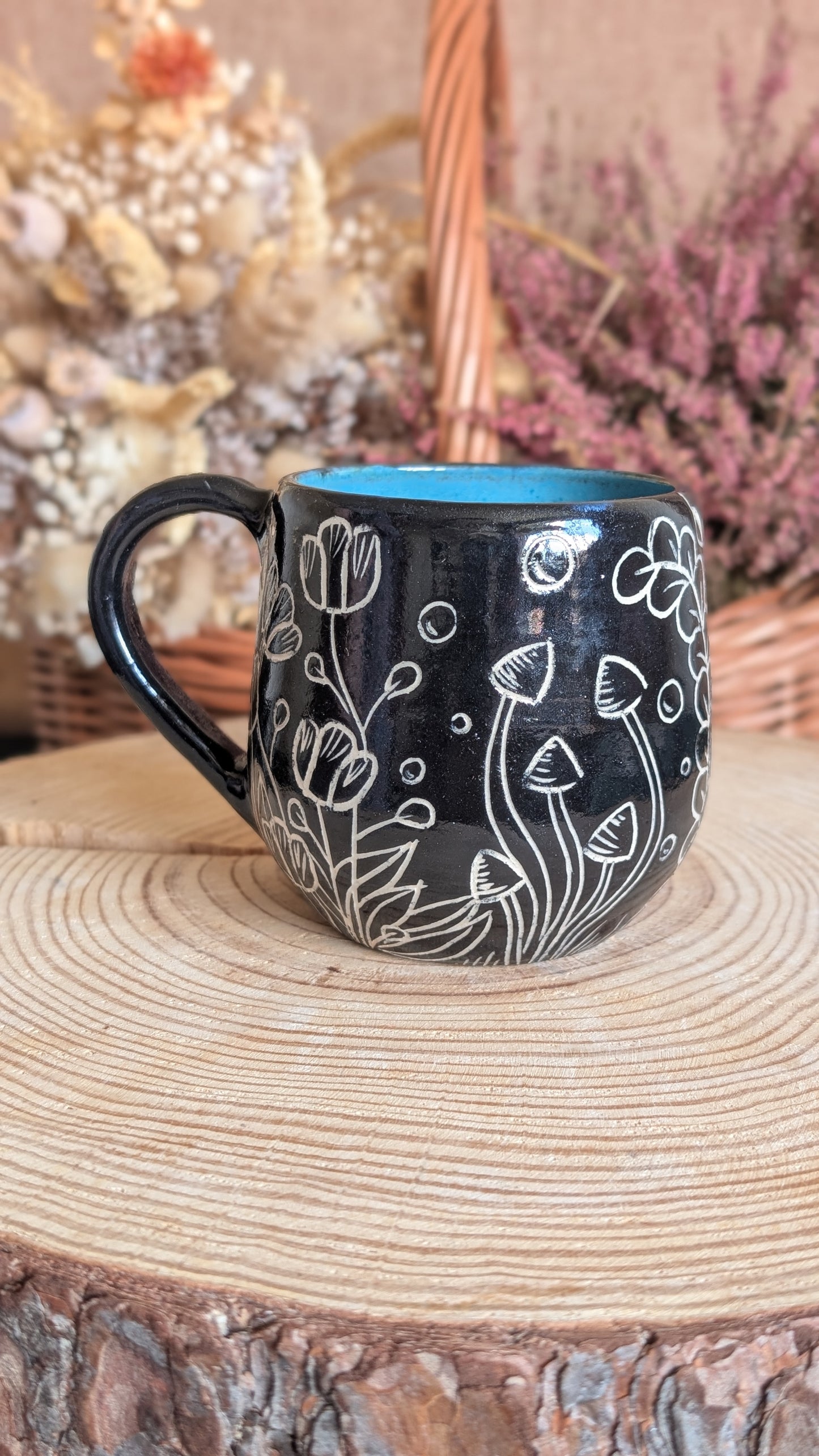 Whimsical Creature Sgraffito Mug No14